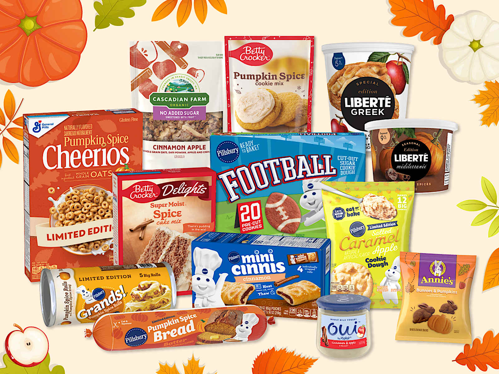 A grouping of fall products